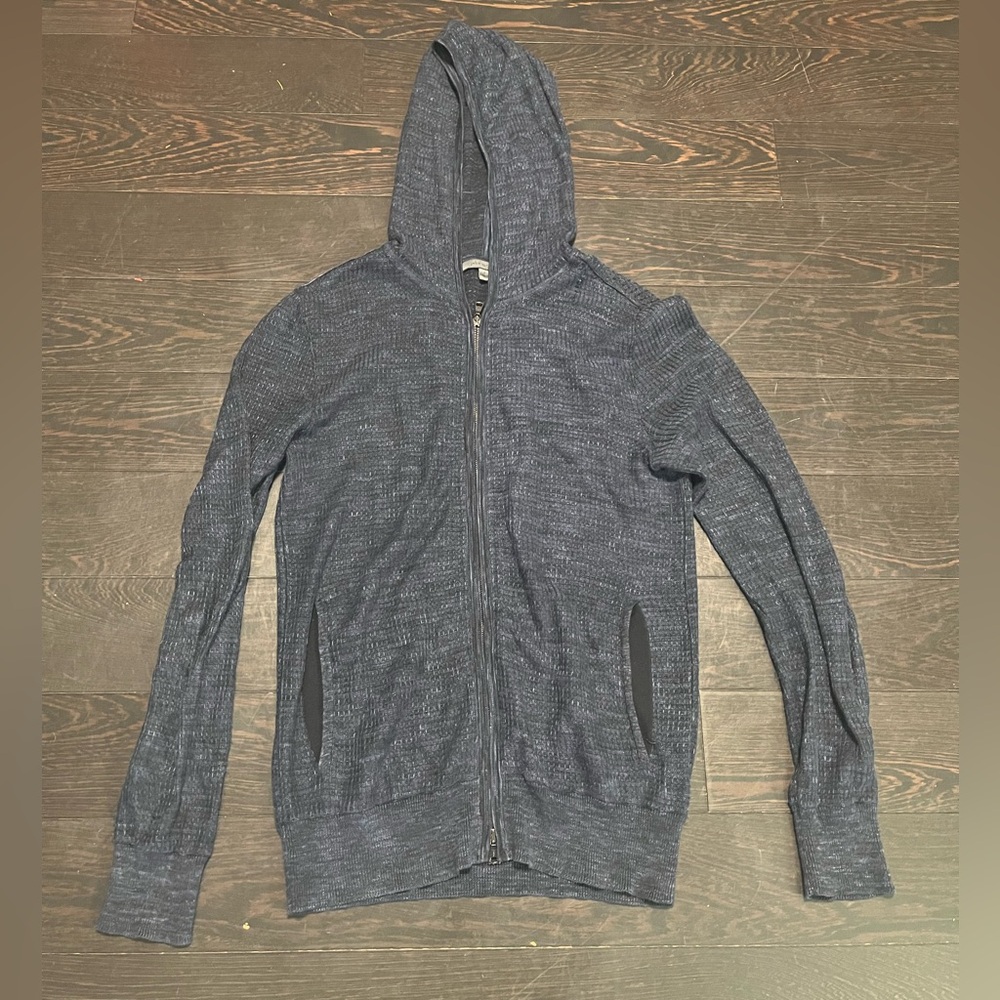 John Varvatos Men's Blue Hooded Sweater Small